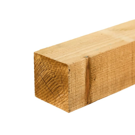 10ft Green Treated Square Top Wooden Fence Post 3000mmx100mmx100mm (4"x4")