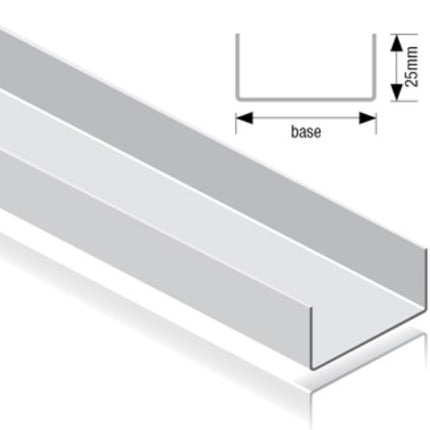 52mm U Base Track (Flange 25mm) 3m pack of 10