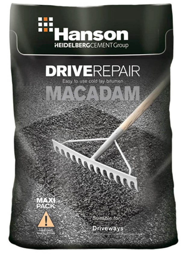 Pre packed Tarmac Macadam 6mm, Black, 25 KG