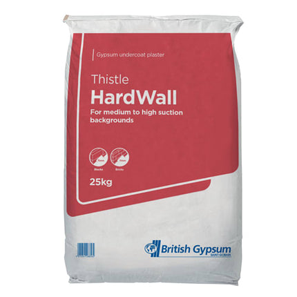 British Gypsum Thistle Hardwall Plaster 25kg (45 Per Pallet-Full Pallet Deal)